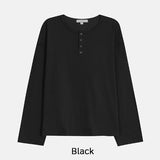 デッキステッチヘンリーネック長袖Tシャツ