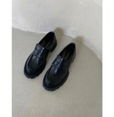 ラウンドプラットフォームローファー (BLACK)
