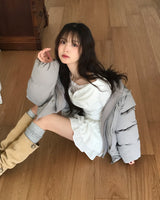 ナザンオーバーフードレイヤードパディングJP