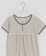 Hanami Lace U-neck Button Short Sleeve Tee