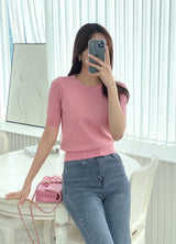 Today Round Basic Short Sleeve Knit