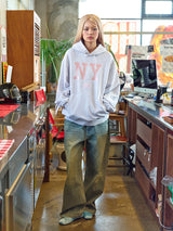 NY FLAG HOODIE HEATHER GREY