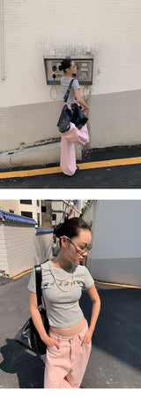 ダックスフントビーズ ラウンドショートスリーブ Tシャツ