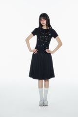Basic college style pleated skirt