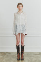 MEMORY SHIRRING SHIRT white