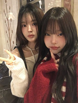 [Choker set] ナーリンワンショルダールーズフィットチョーカーニット