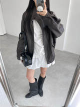soft leather jumper