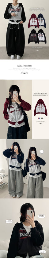 Bijou raglan two-way cropped hoodie