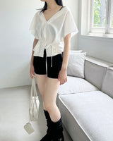 Ranie two-way choker cropped blouse