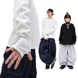 Henley neck napping warmer long-sleeve t-shirt