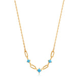 Lombik Turquoise Link 925 Silver Necklace N033-03G