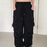 Shuble Zipper Pintuck Cargo Nylon Two-Way Pants