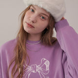 Ribbon Sweatshirt - PURPLE