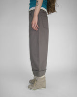 HERRINGBONE ROLL-UP BUCKLE PANTS