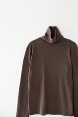 ベーシックタートルネックTシャツ (ブラウン)