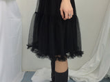 Lace V-Shirring Dot Top
