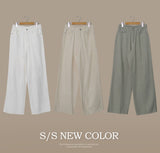 Summer Ivory Loose Cotton Wide Pants (3color)