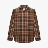Stranger Classic Fit Cotton Embroidery Long Sleeve Shirt (Brown Check)