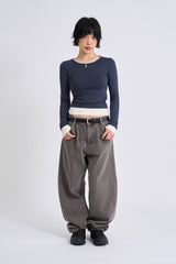 Pigment curved denim pants