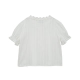 Lace Puff Blouse (White)