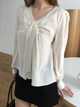 Chiffon v tie blouse