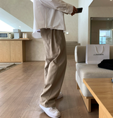  Wonderant Cotton Ton-Tuck Banding Wide Pants