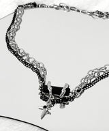 Black Mood Square Chain Necklace
