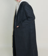 Stutch Solid Wool Long Coat (Lining Fleece-lined)