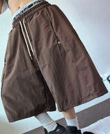 HIGH QUALITY💜SNAP NYLON BERMUDA PANTS 💚🤍🤎🖤6COLOR