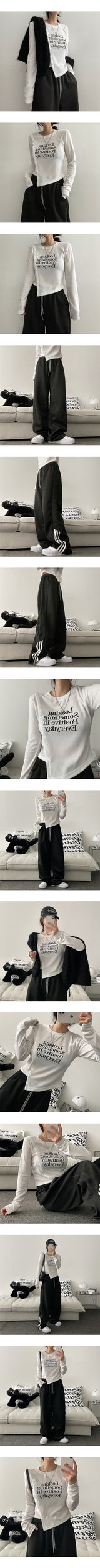 ルーキーダイアゴナルスライスリブロングスリーブTシャツ