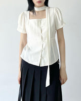 newdili scarf texture blouse