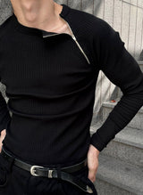 [S/F] Ragaln golgi side zipper slim t-shirts(3color)