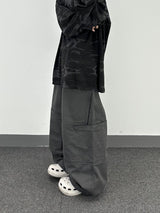 fold double-knee cotton pants