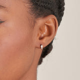 Sparkle Emblem Single Barbell 925 Silver + Rhodium Plating Piercing E041-01H-W