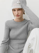 (T-7032)UNBAL RIBBED SLIM KNIT
