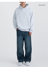 Authentic Relaxed Basic Hoodie White Melange