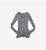 Swanne Damage Cardigan + Cropped Sleeveless Set