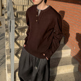 Riven Layered Henley-Neck Knit