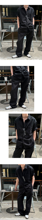 [SET UP가능] Washed cotton half shirts(6color)