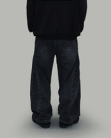 Snap Button Denim Pants (Black)
