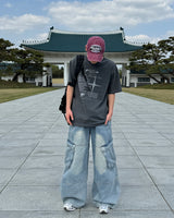 Logan Denim Cargo Pants(Light Blue)