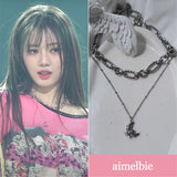 [Baby Monster Rora Necklace] Balletcore Moon Layered Necklace (Surgical Steel)