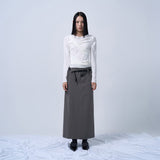 TWIST DRAPE LONG SLEEVE TOP (WHITE)