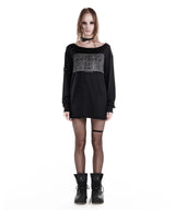 STAR CROSS LONGSLEEVE TOP BLACK