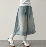 Meli Pintuck Denim Bermuda Shorts [Short & Long Selection*]