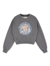 Women's Bear Friends ピグメントスモーキークロップドスウェットシャツ ライトグレー (FCF1TS206W)