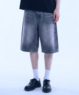 Basic Washing Bermuda Denim Pants - 2COLOR
