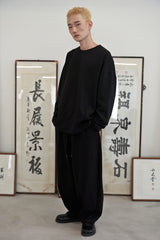 HEAVY-TERRY BALLOON SWEAT BOX TEE (Black)