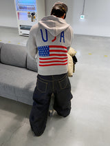 No.1568 USA fh ニットジップアップ (3color)