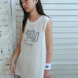 Mesh Netted Sleeveless white